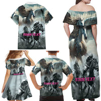 Personalized Pegasus Horse Racing 2025 Family Matching Off Shoulder Maxi Dress and Hawaiian Shirt Soar to Victory - Wonder Print Shop