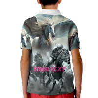 Personalized Pegasus Horse Racing 2025 Kid Polo Shirt Soar to Victory - Wonder Print Shop
