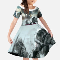 Personalized Pegasus Horse Racing 2025 Kid Short Sleeve Dress Soar to Victory - Wonder Print Shop
