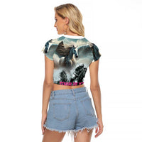 Personalized Pegasus Horse Racing 2025 Raglan Cropped T Shirt Soar to Victory - Wonder Print Shop