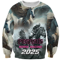 Personalized Pegasus Horse Racing 2025 Sweatshirt Soar to Victory - Wonder Print Shop
