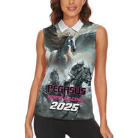 Personalized Pegasus Horse Racing 2025 Women Sleeveless Polo Shirt Soar to Victory - Wonder Print Shop