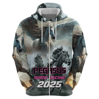 Personalized Pegasus Horse Racing 2025 Zip Hoodie Soar to Victory - Wonder Print Shop