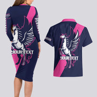 Personalized Pegasus Horse Racing 2025 Couples Matching Long Sleeve Bodycon Dress and Hawaiian Shirt Where Champions Rise