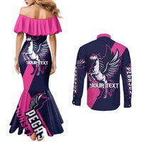 Personalized Pegasus Horse Racing 2025 Couples Matching Mermaid Dress and Long Sleeve Button Shirt Where Champions Rise