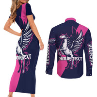 Personalized Pegasus Horse Racing 2025 Couples Matching Short Sleeve Bodycon Dress and Long Sleeve Button Shirt Where Champions Rise