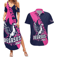 Personalized Pegasus Horse Racing 2025 Couples Matching Summer Maxi Dress and Hawaiian Shirt Where Champions Rise