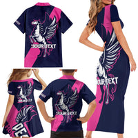 Personalized Pegasus Horse Racing 2025 Family Matching Short Sleeve Bodycon Dress and Hawaiian Shirt Where Champions Rise - Wonder Print Shop
