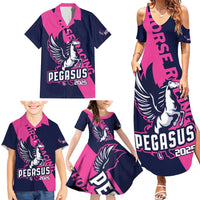 Personalized Pegasus Horse Racing 2025 Family Matching Summer Maxi Dress and Hawaiian Shirt Where Champions Rise - Wonder Print Shop