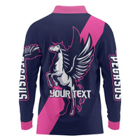 Personalized Pegasus Horse Racing 2025 Long Sleeve Polo Shirt Where Champions Rise - Wonder Print Shop