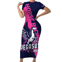 Personalized Pegasus Horse Racing 2025 Short Sleeve Bodycon Dress Where Champions Rise - Wonder Print Shop