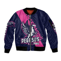 Personalized Pegasus Horse Racing 2025 Sleeve Zip Bomber Jacket Where Champions Rise - Wonder Print Shop