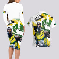 Jamaica Couples Matching Long Sleeve Bodycon Dress and Hawaiian Shirt Proud to be Lightning Bolt - Wonder Print Shop