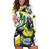 Jamaica Hoodie Dress Proud to be Lightning Bolt - Wonder Print Shop