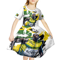 Jamaica Kid Short Sleeve Dress Proud to be Lightning Bolt - Wonder Print Shop