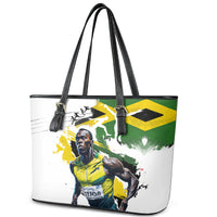 Jamaica Leather Tote Bag Proud to be Lightning Bolt - Wonder Print Shop