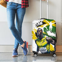 Jamaica Luggage Cover Proud to be Lightning Bolt - Wonder Print Shop