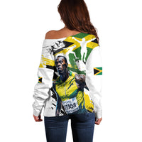 Jamaica Off Shoulder Sweater Proud to be Lightning Bolt - Wonder Print Shop