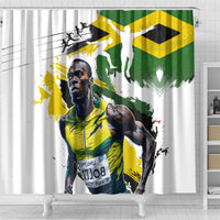 Jamaica Shower Curtain Proud to be Lightning Bolt