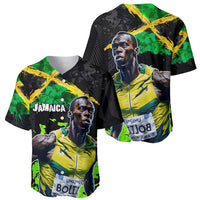 Jamaica Lightning Bolt Baseball Jersey Proud of Jumieka Splash Style Black Color - Wonder Print Shop
