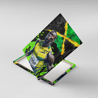 Jamaica Lightning Bolt Canvas Wall Art Proud of Jumieka Splash Style Black Color - Wonder Print Shop
