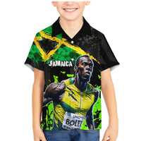 Jamaica Lightning Bolt Family Matching Mermaid Dress and Hawaiian Shirt Proud of Jumieka Splash Style Black Color - Wonder Print Shop