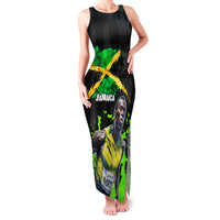 Jamaica Lightning Bolt Family Matching Tank Maxi Dress and Hawaiian Shirt Proud of Jumieka Splash Style Black Color - Wonder Print Shop