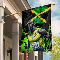 Jamaica Lightning Bolt Garden Flag Proud of Jumieka Splash Style Black Color - Wonder Print Shop
