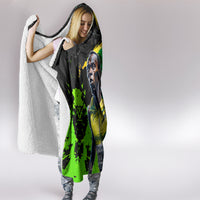 Jamaica Lightning Bolt Hooded Blanket Proud of Jumieka Splash Style Black Color