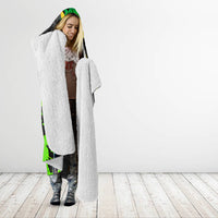 Jamaica Lightning Bolt Hooded Blanket Proud of Jumieka Splash Style Black Color