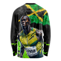 Jamaica Lightning Bolt Long Sleeve Shirt Proud of Jumieka Splash Style Black Color - Wonder Print Shop