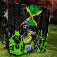 Jamaica Lightning Bolt Quilt Proud of Jumieka Splash Style Black Color - Wonder Print Shop