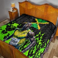 Jamaica Lightning Bolt Quilt Proud of Jumieka Splash Style Black Color - Wonder Print Shop