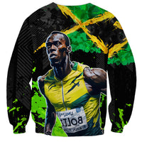 Jamaica Lightning Bolt Sweatshirt Proud of Jumieka Splash Style Black Color - Wonder Print Shop