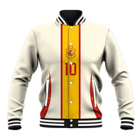 Custom Spain National Football Baseball Jacket Pinstripe Flag with Royal Crest