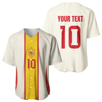 Custom Spain National Football Baseball Jersey Pinstripe Flag with Royal Crest