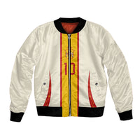 Custom Spain National Football Bomber Jacket Pinstripe Flag with Royal Crest