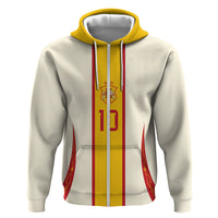 Custom Spain National Football Hoodie Pinstripe Flag with Royal Crest