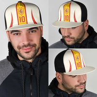 Custom Spain National Football Mesh Trucker Cap Pinstripe Flag with Royal Crest