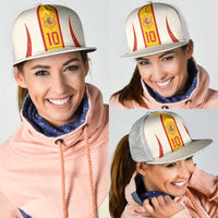 Custom Spain National Football Mesh Trucker Cap Pinstripe Flag with Royal Crest