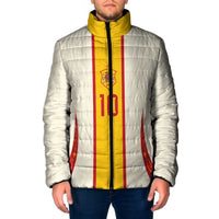 Custom Spain National Football Padded Jacket Pinstripe Flag with Royal Crest