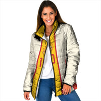 Custom Spain National Football Padded Jacket Pinstripe Flag with Royal Crest