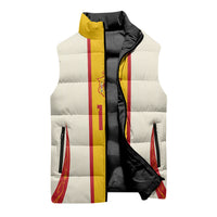 Custom Spain National Football Sleeveless Puffer Jacket Pinstripe Flag with Royal Crest