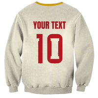 Custom Spain National Football Sweatshirt Pinstripe Flag with Royal Crest