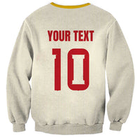 Custom Spain National Football Sweatshirt Pinstripe Flag with Royal Crest