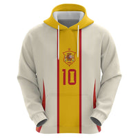 Custom Spain National Football Zip Hoodie Pinstripe Flag with Royal Crest