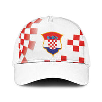 Croatia National Football Baseball Net Cap Dynamic Red Checkerboard Pattern With Heritage National Crest