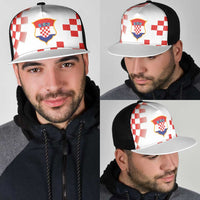 Croatia National Football Mesh Trucker Cap Dynamic Red Checkerboard Pattern With Heritage National Crest