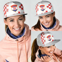 Croatia National Football Mesh Trucker Cap Dynamic Red Checkerboard Pattern With Heritage National Crest