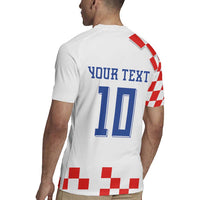 Custom Croatia National Football Rugby Jersey Dynamic Red Heritage Checkerboard Pattern